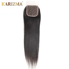 Karizma прямые волосы на шнурках 4*4 человеческие волосы переплетение закрытие свободная часть средняя часть натуральный цвет 8-20 дюймов remy Волосы