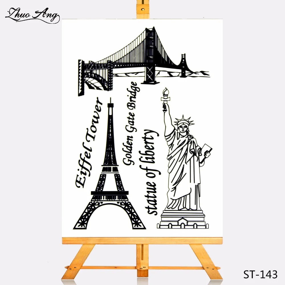 

ZhuoAng Transparent Clear Stamp The Eiffel Tower Seal for DIY Scrapbooking Photo Album Card Making DIY Decoration Supply
