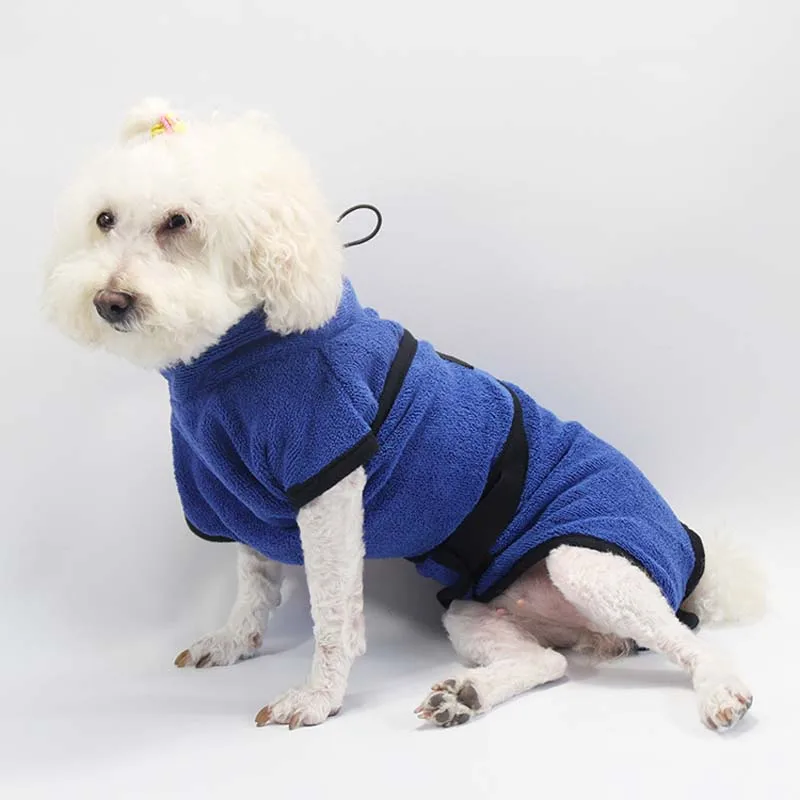 Халат для собак кошка теплая одежда супер впитывающий Быстросохнущий полотенце для маленьких и крупных собак голубое фиолетовое полотенце для купания домашних питомцев Supplies