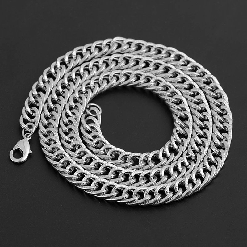 Wholesale Long Hip-hop Necklace Gold Silver Color Twisted Chain Necklace For Women Men DIY Jewelry