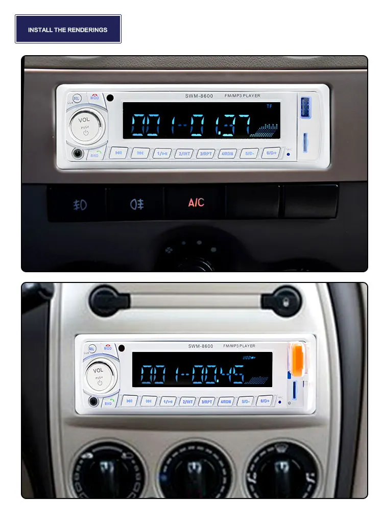 ANLUD Bluetooth Car MP3 Player Stereo Audio FM Radio Music Radio Cassette Recorder Bluetooth Transmitter Support USB AUXTF Card (16)