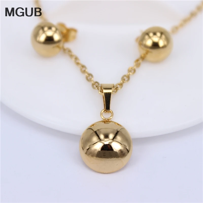 

MGUB Stainless steel vacuum semicircle jewelry set smooth Bright Lightweight Distribution chain female accessories HY576