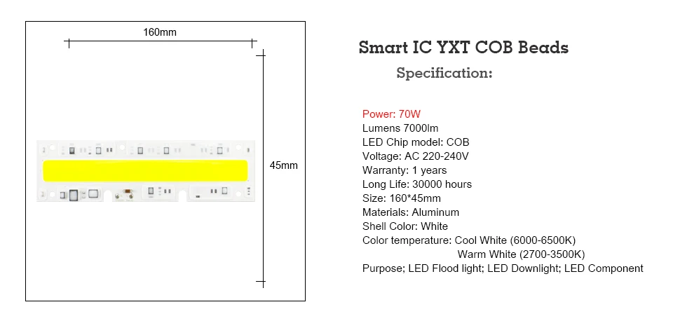KARWEN светодиодный COB лампа 20 Вт 30 Вт 50 Вт 70 100 Вт YXT светодиодный Вход IP65 110 В 220 В Smart IC для наружного светодиодный прожектор