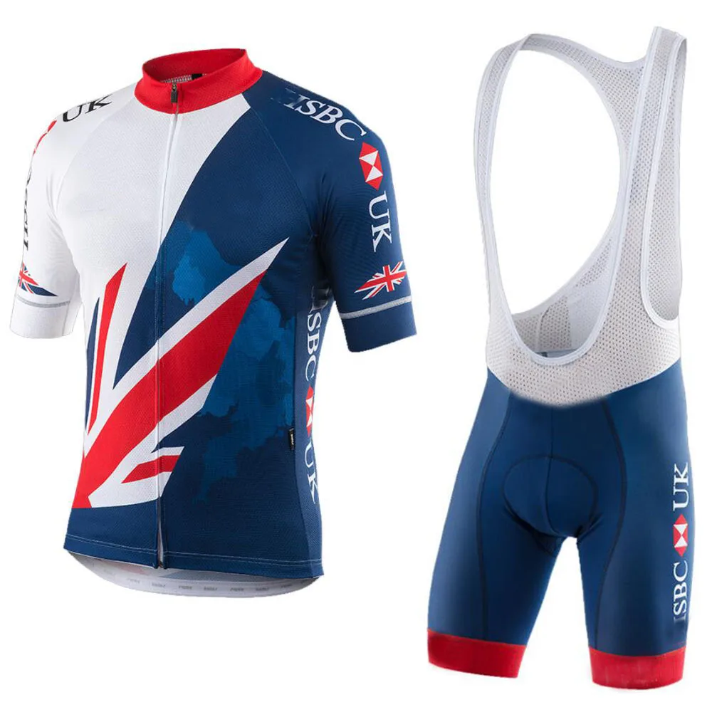 

new arrival UK team cycling wear short sleeves jersey (bib) shorts set 9D gel pad sports clothes