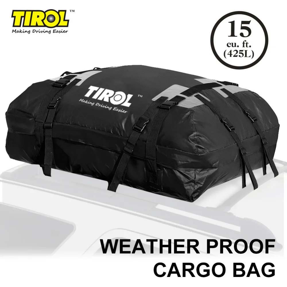 TIROL portaequipajes de carga con techo impermeable, bolsa de viaje para  senderismo (15 pies cúbicos) para vehículos con rieles de techo  T24528a|roof top carrier|top cargo bagcargo carrier bag - AliExpress