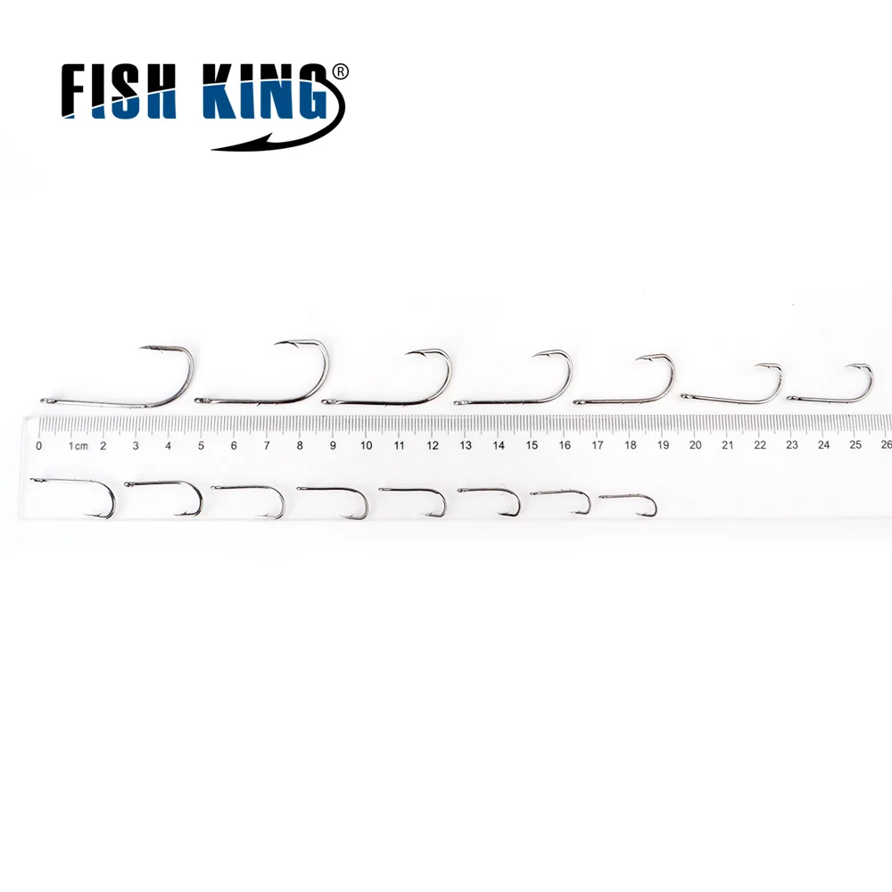 FISH KING рыболовный крючок 100 шт./лот 2 вида цветов с бородкой длинным хвостовиком 1 # 10