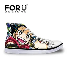 HYCOOL прогулочная обувь с принтом аниме Beyblade Burst Evolution, высокие парусиновые кроссовки для детей, спортивная обувь с 3D принтом