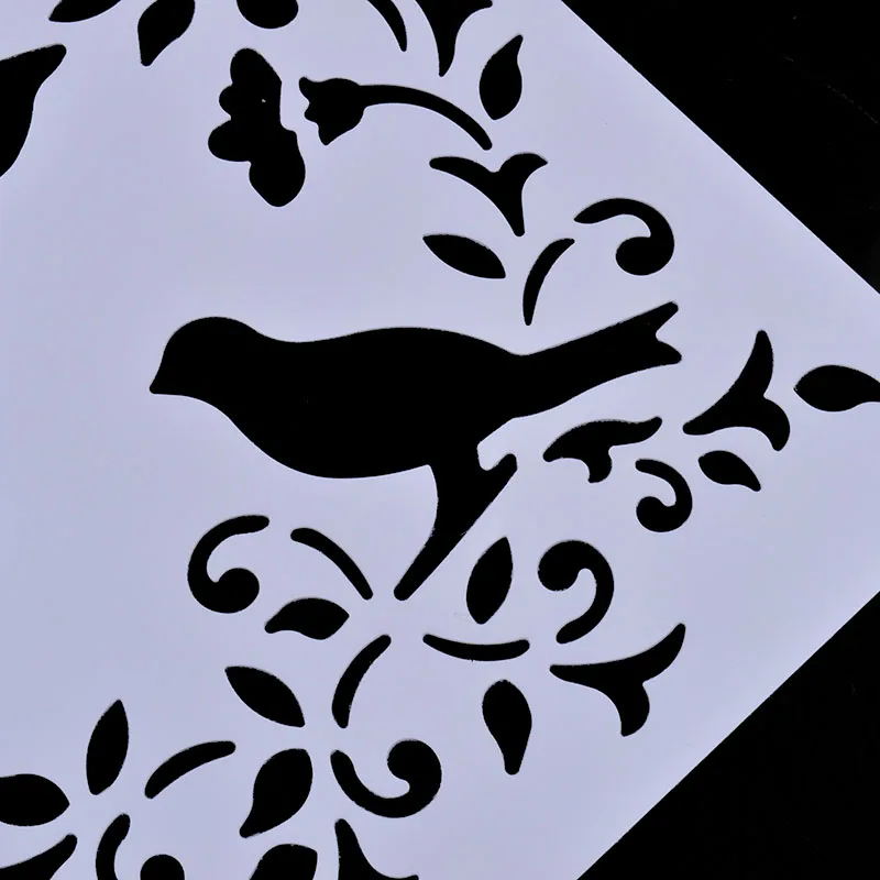 DIY Layering Stencil Masking Spray Template Scrapbooking Stamp Album Decorative Embossing Paper Card Craft Rose Bird |