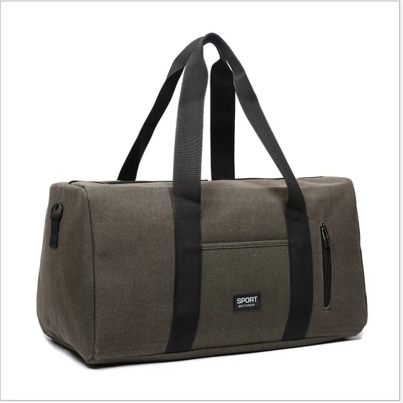 Large Capacity Canvas Gym Bag Men Women Portable Fitness Sports Bag