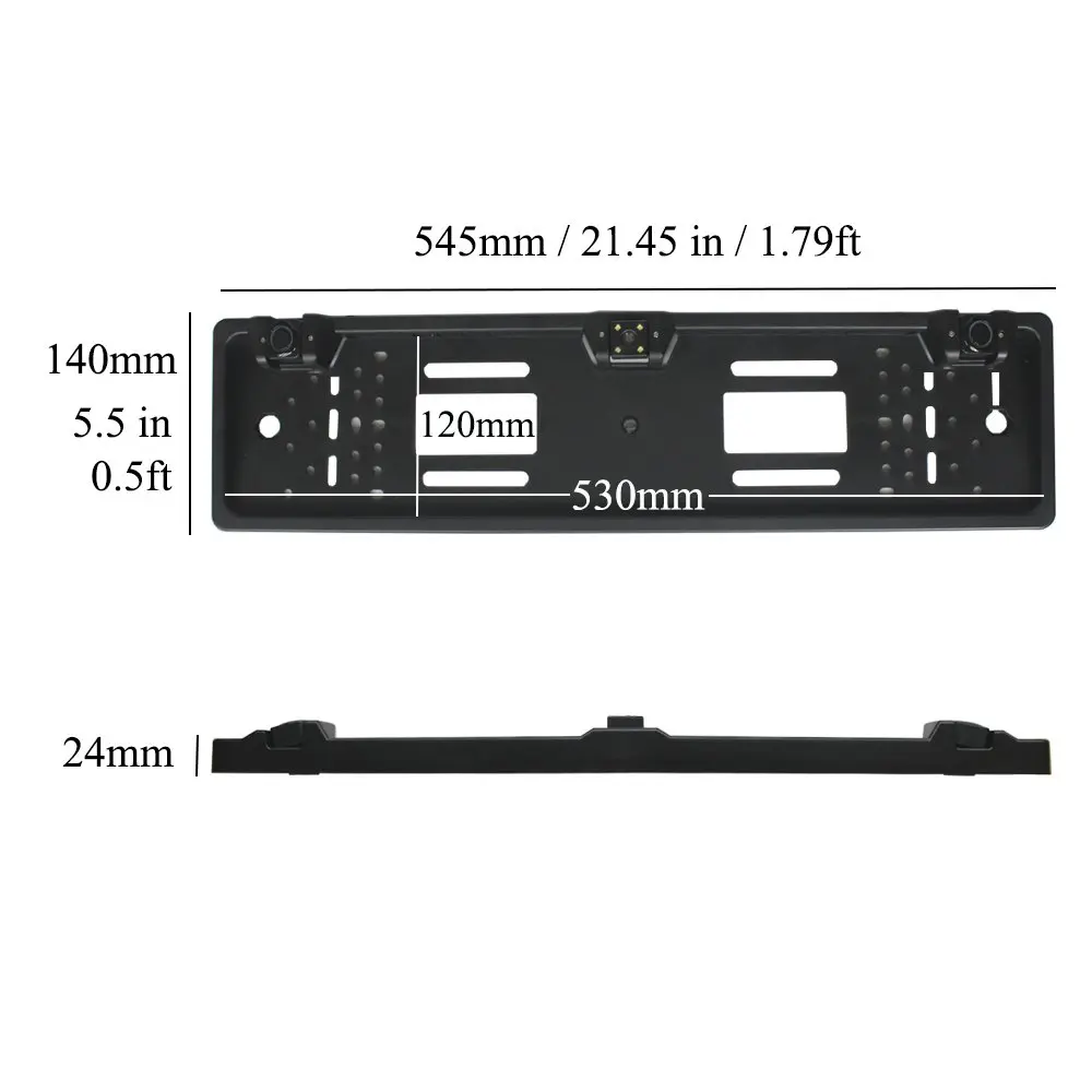Универсальный Европейский автомобильный номерной знак рамка держатель номера рамка с 170 градусов широкоугольная камера заднего вида и 2 радара заднего хода