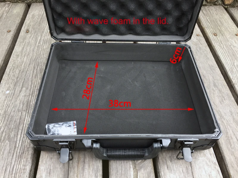 Aluminum Tool case suitcase toolbox File box Impact resistant safety case equipment camera case with foam lining
