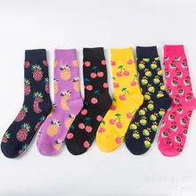 Happy Socks индивидуальные носки для мужчин и женщин, модные носки, носки без пятки фруктовые серии, лимон, ананас, Вишня