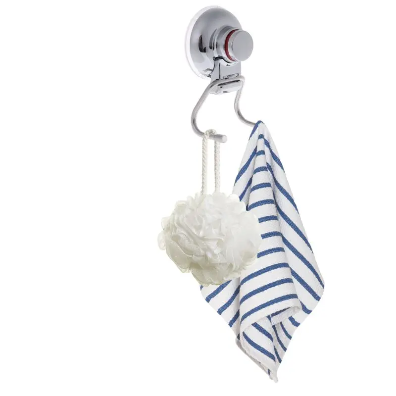 Нержавеющая Сталь Вакуумные крючок на присоске съемный халат крючки для полотенец для ванной кухни-hol