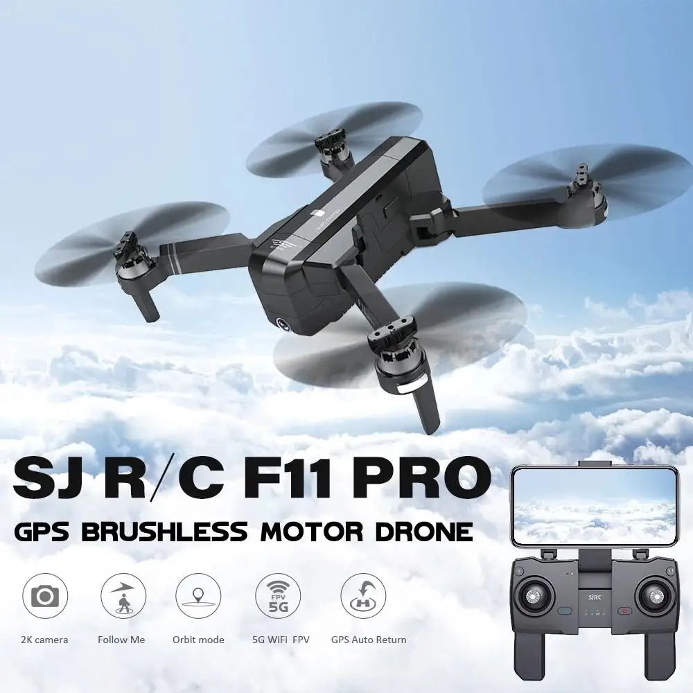 Квадрокоптер SJRC F11 PRO с GPS Wi Fi FPV 1080P/2K HD камера 25 минут полета Vs SG906|Радиоуправляемые