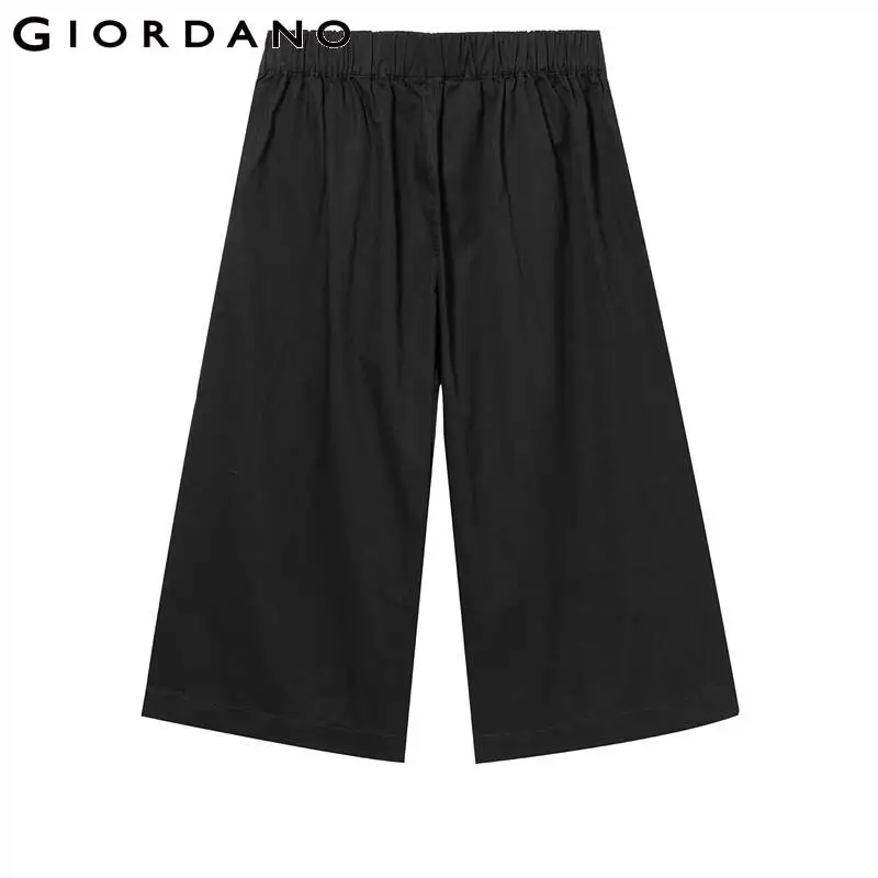 Giordano женские брюки широкие укороченные 100% хлопковые повседневные Pantalon Femme