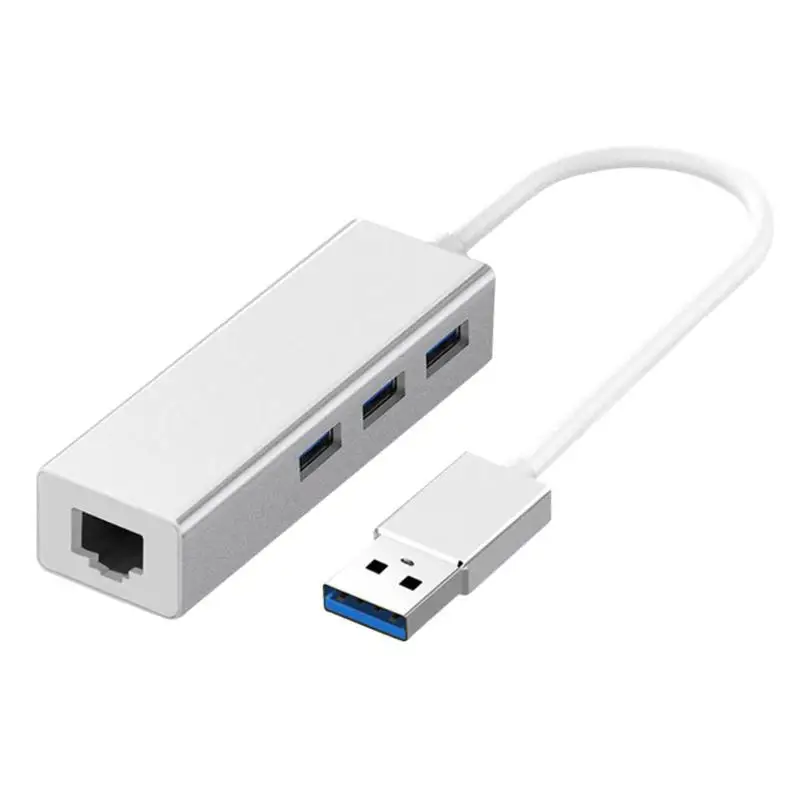 

ALLOYSEED 4 in 1 USB HUB USB 3.0 RJ45 LAN Network Converter Cable Adapter Splitter Wake-on-LAN Function Compatible with USB2.0