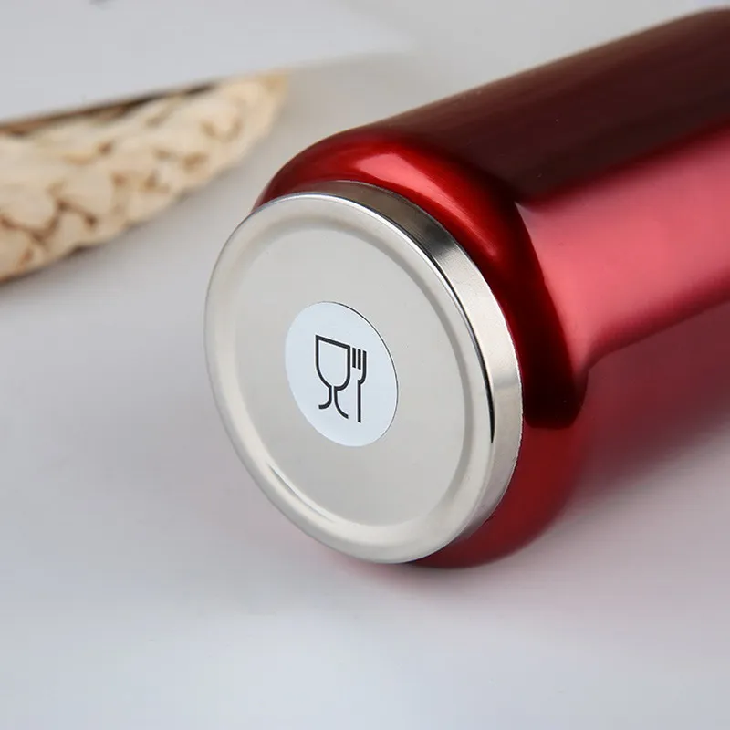 Insulated Water Bottle 300/500ml Stainless Steel Beverage Can Thermos