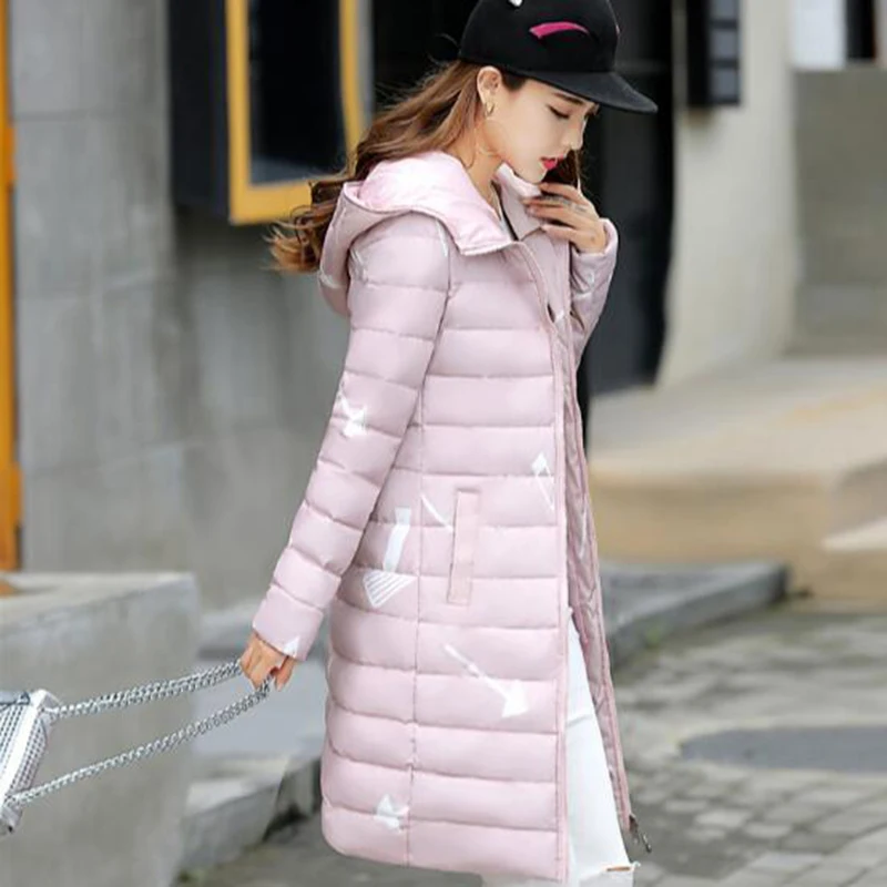 D'impression rose Coton Épais Bas Était Mince Plus Le Noir blanc Rembourré Long Qh0523 La Coupe Veste Hiver gris Qualité Manteau bleu Haute vent Femmes Taille Vers YSfFwqn