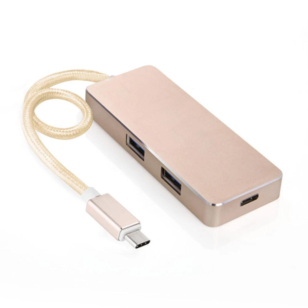 20 штук Портативный USB 3.1 Тип C до 2 USB 3.0 хаб Серебряный Розовый адаптер для Macbook 12"