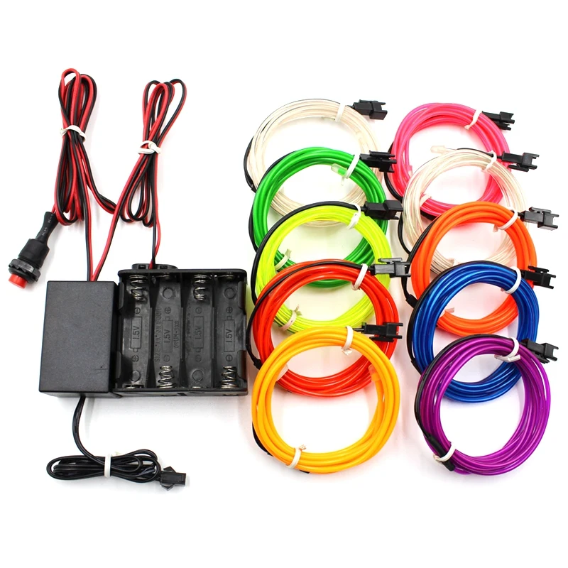 

EL Wire Neon Lights Waterproof LED Lamp Flexible Rope Tube LED Strip Dance Party Decor Car Decoration With 12V Controller 1-10M