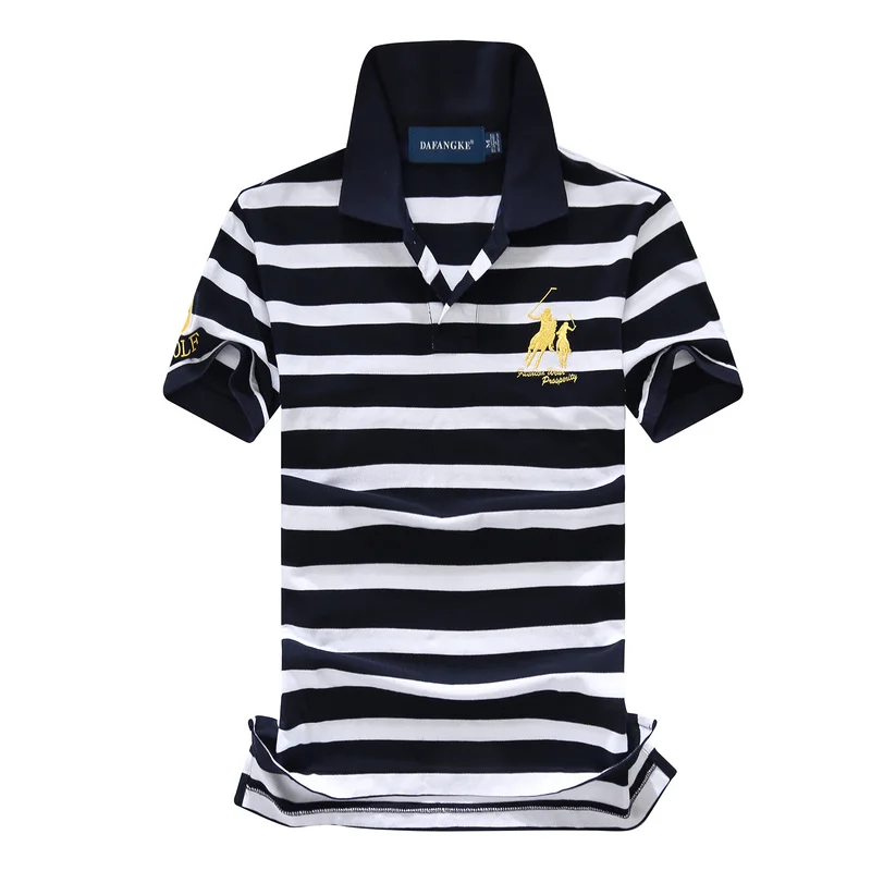 

summer men polo shirts Big horse 100% cotton 3 embroidery letetr logo Polo collar short slits classic fit polos shirt