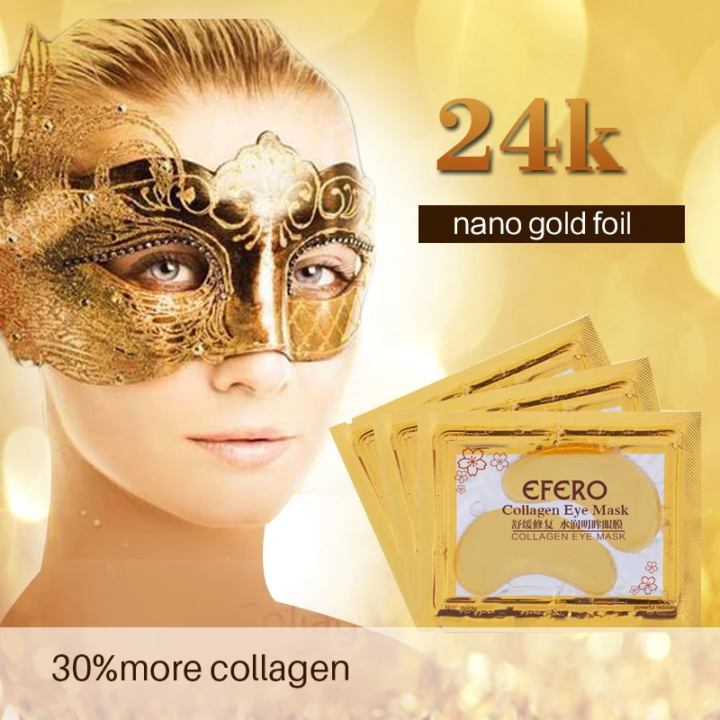 

EFERO Gold Eye Masks Anti-Wrinkle Crystal Collagen Eye Mask Eliminates Fine Lines Dark Circles Remover Eye Patch Care 15Pairs