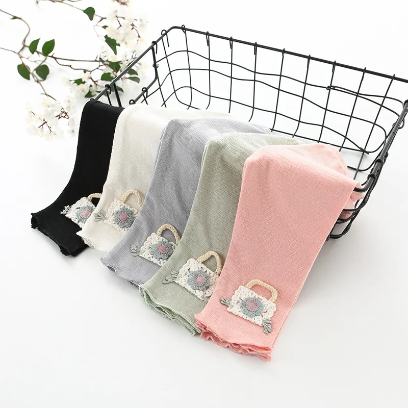 

wear lovely baby girl child trousers hook flower basket leggings 7 minutes of pants manufacturers sell like hot cakes