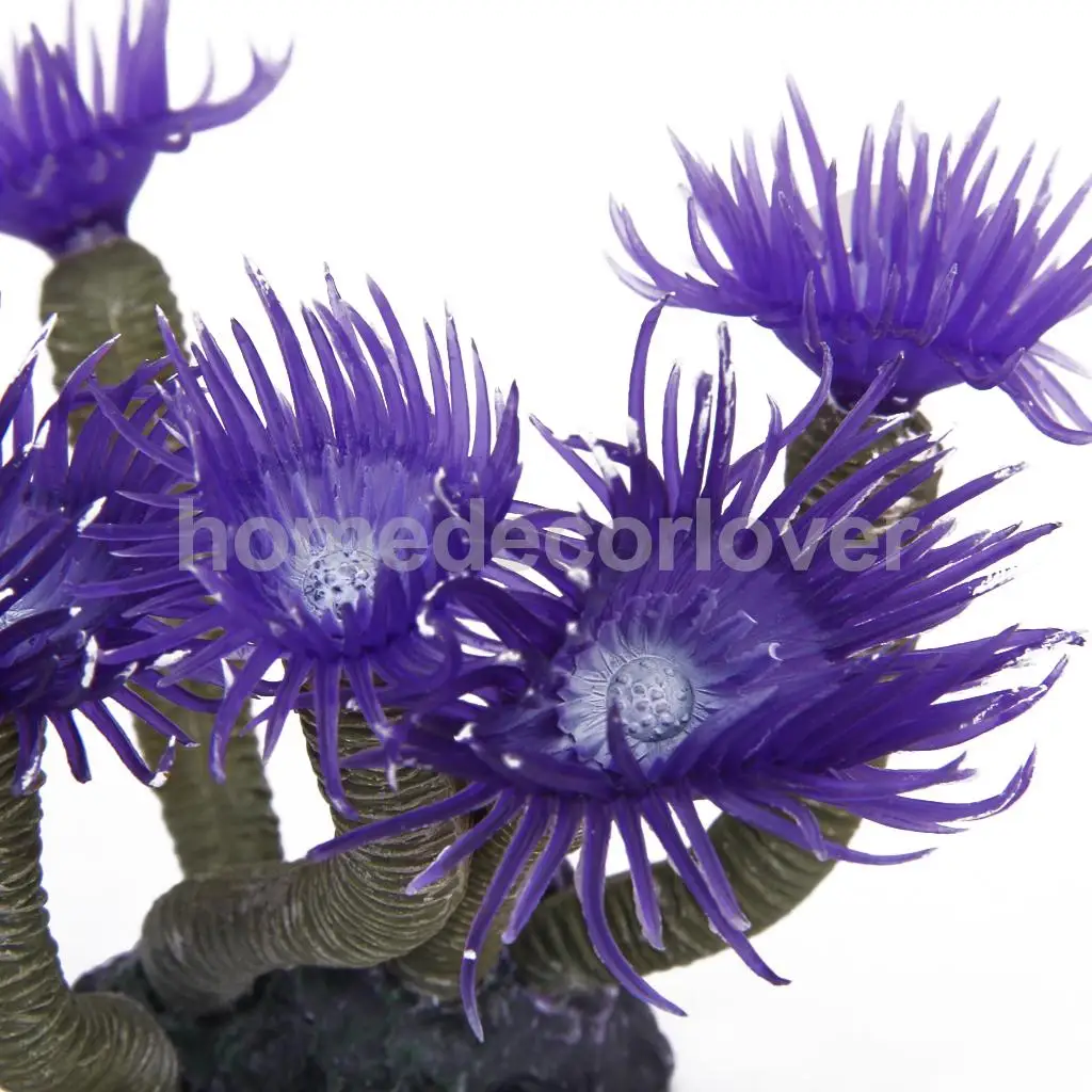 Фиолетовый Искусственный коралловый анемон для аквариума, украшение для аквариума