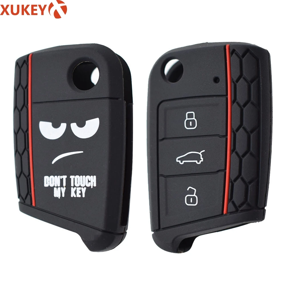 

Silicone Remote Flip Key Case Cover For VW Polo Golf 7 Tiguan Fob Sleeve 3 Buttons 2015 2016 2017 2018 2019