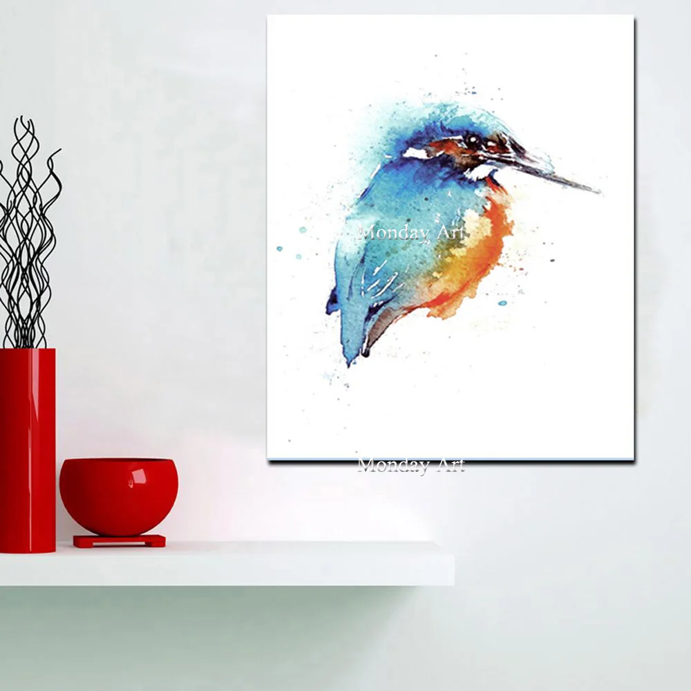 Print-Abstract-Watercolor-Parrot-Bird-on-Branches-Oil-Painting-on-Canvas-Art-Animal-Wall-Picture-For