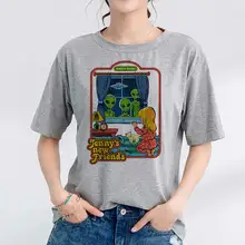 Ropa coreana 90s Vintage camiseta mujer 80s Tumblr camiseta mujer divertida Streetwear señoras Jennys nuevos amigos camiseta