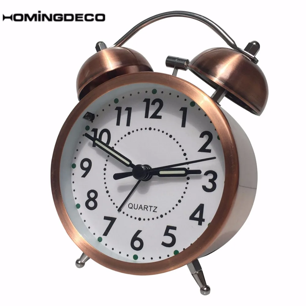 Double Bells Alarm Clock Night Light Function with Resounding Ring