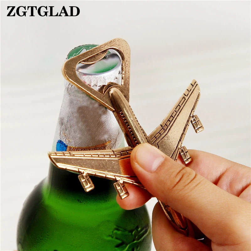 ZGTGLAD Retro Metal Aircraft Beer Bottle Opener Airplane Shape Wine