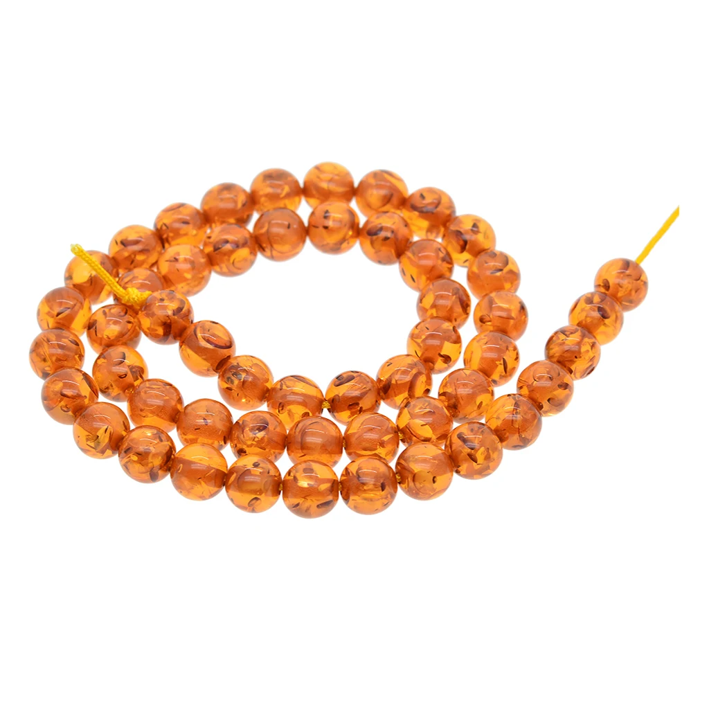 Synthetic Natural Stone Honey Brown Amber Round Loose Beads 8mm For Jewelry Making Necklace Bracelet Charm Beading Craft Supply