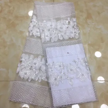 

5yards/lot 2019 High quality nigerian french net lace african Sequins lace fabric for party dress,XZS-4-19 free shipping