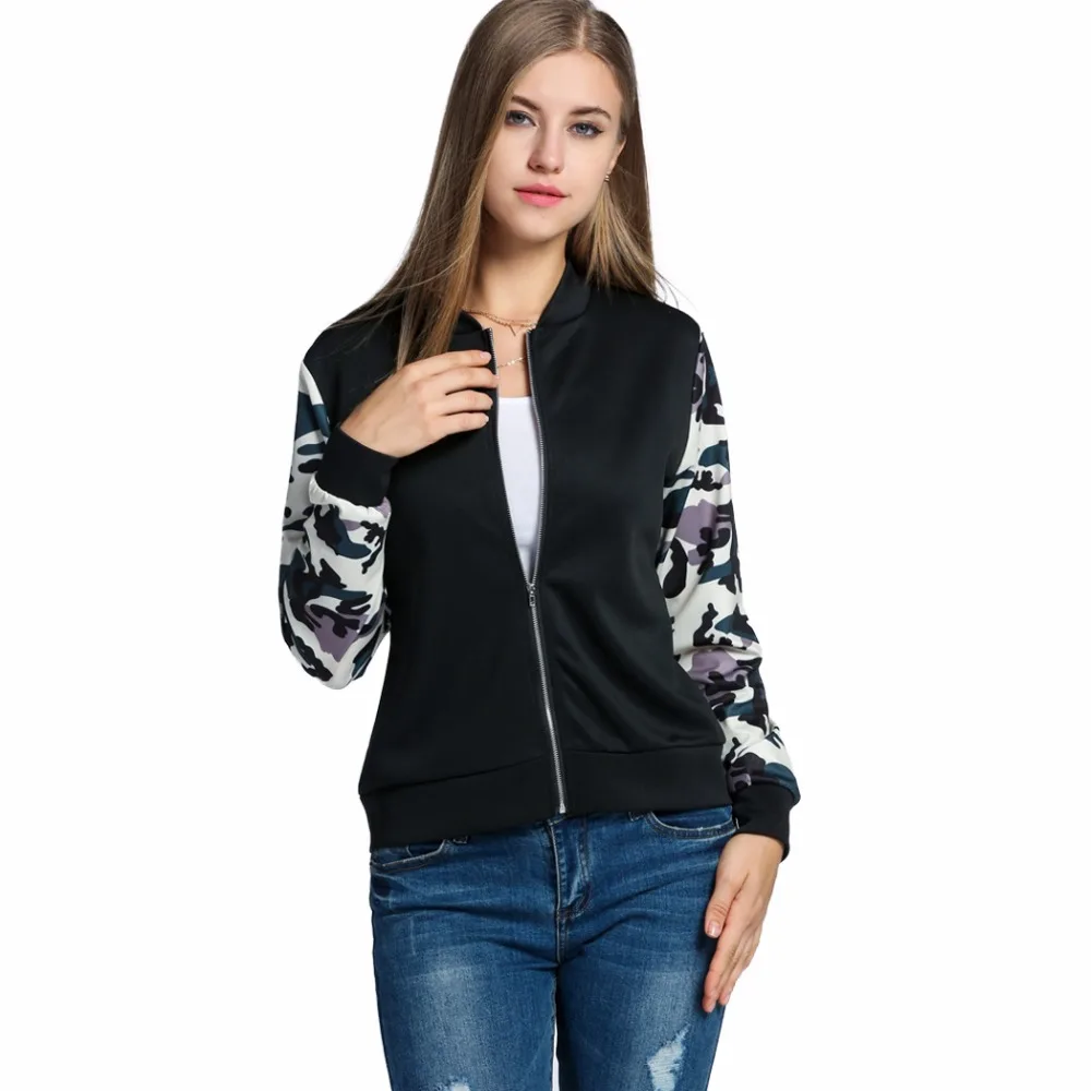 Download Spring Autumn Long Sleeve Women Basic Coat Bomber Baseball ...