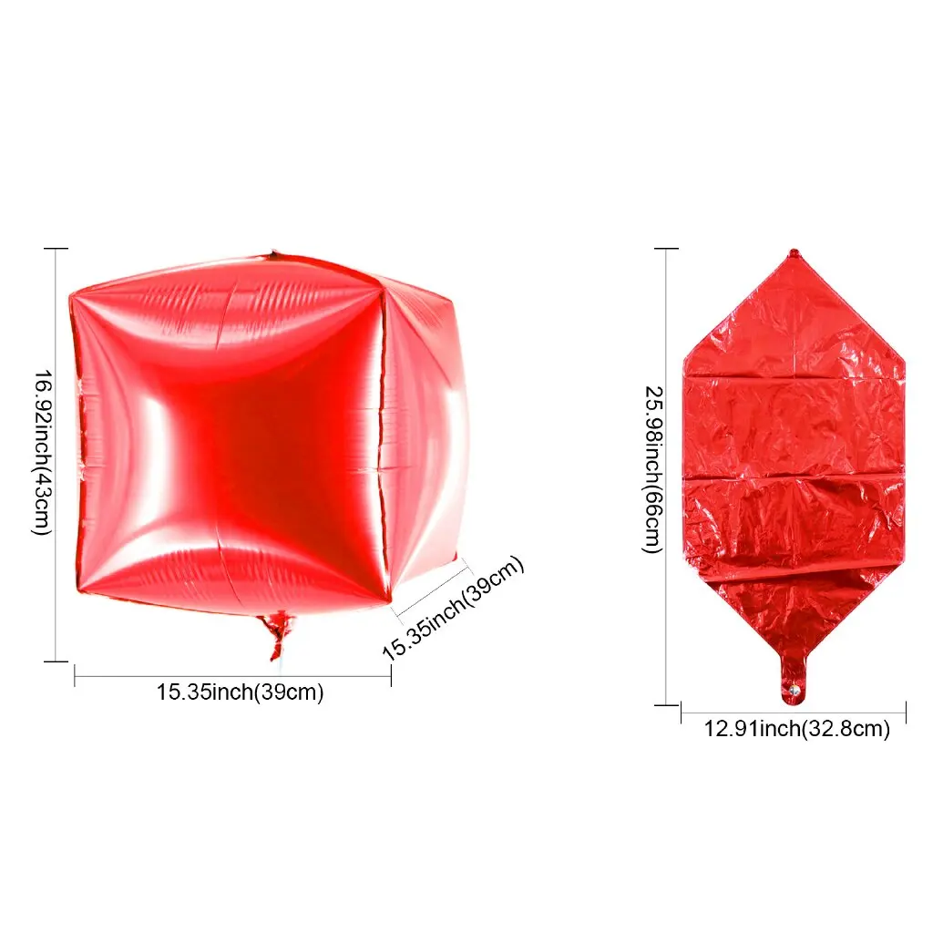 Новинка, 24 дюйма, кубические фольгированные шары, четыре квадрата, розовое золото, красный цвет, рождественские, новогодние, вечерние, подарки, коробка, Гелиевый шар, украшение