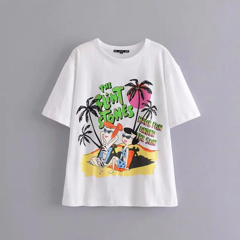 

2019 SPrimitive print short sleeve harajukuer zaraing vadiming sheining women t-shirt tshirt streetwear tops vintage