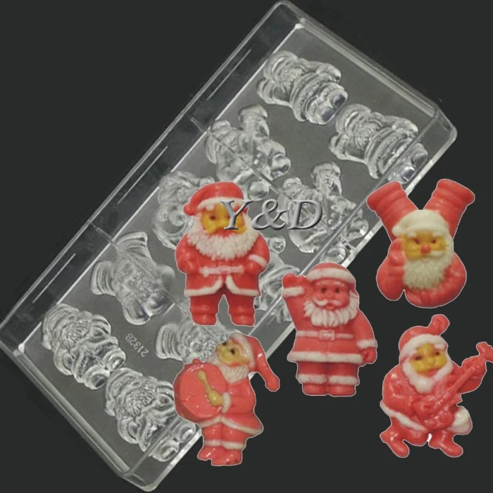 3D SMALL SANTA PIECE C129 mold Chocolate Candy plaster  molds santas christmas 