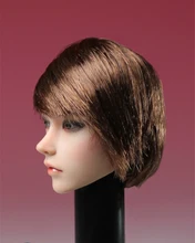 1/6 Scale Asia Female Black Straight Short Hair Brown Curls Head Sculpt SDH002 Long Curls Hair fit for 12 inches Femal Body aisi hair t27613 6 inches
