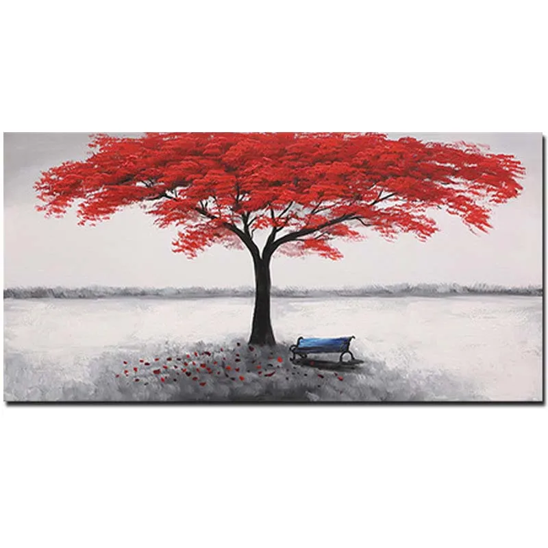 

Hand Painted Abstract Yellow Tree Canvas Oil Painting Abstract Wall Picture Living Room Home Wall Art Decoration Drop Shipping