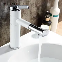 Xogolo Новая мода ручки кран полированная Латунь Chrome Смеситель 360 градусов вращения на одно отверстие раковина кран для Ванная комната