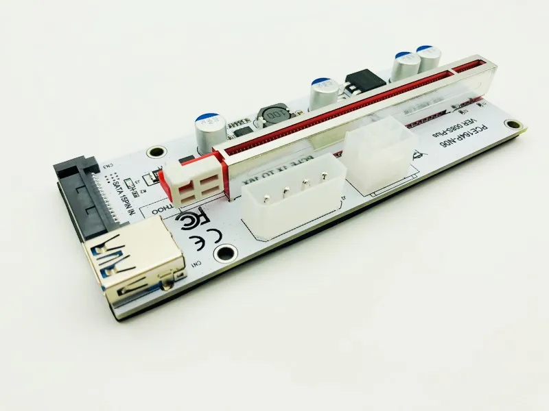 50 шт. переходная карта VER008S Plus PCI-E 008S PCIe 1x к 16x 4-контактный 6pin Sata кабель питания USB 3 0