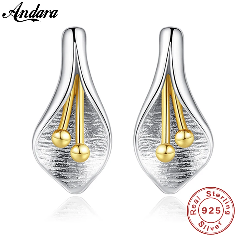 

New Fashion 100% 925 Silver Earrings Simple Flowers Stud Earring For Women Girl Party Gift
