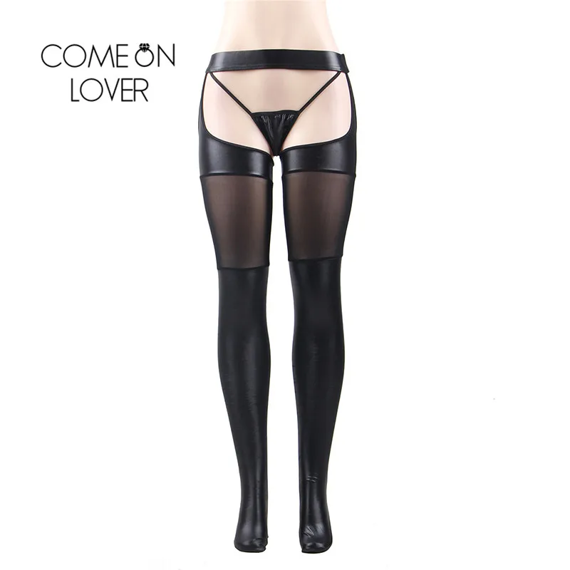 Patchwork Faux Leather Stockings 2 Patchwork Faux Leather Stockings 2