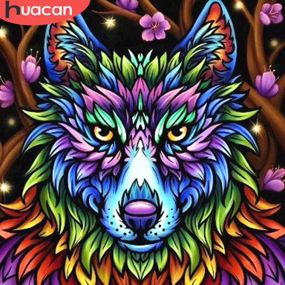 HUACAN Новое поступление 5D алмазная картина волк Алмазная вышивка Бриллиантовая