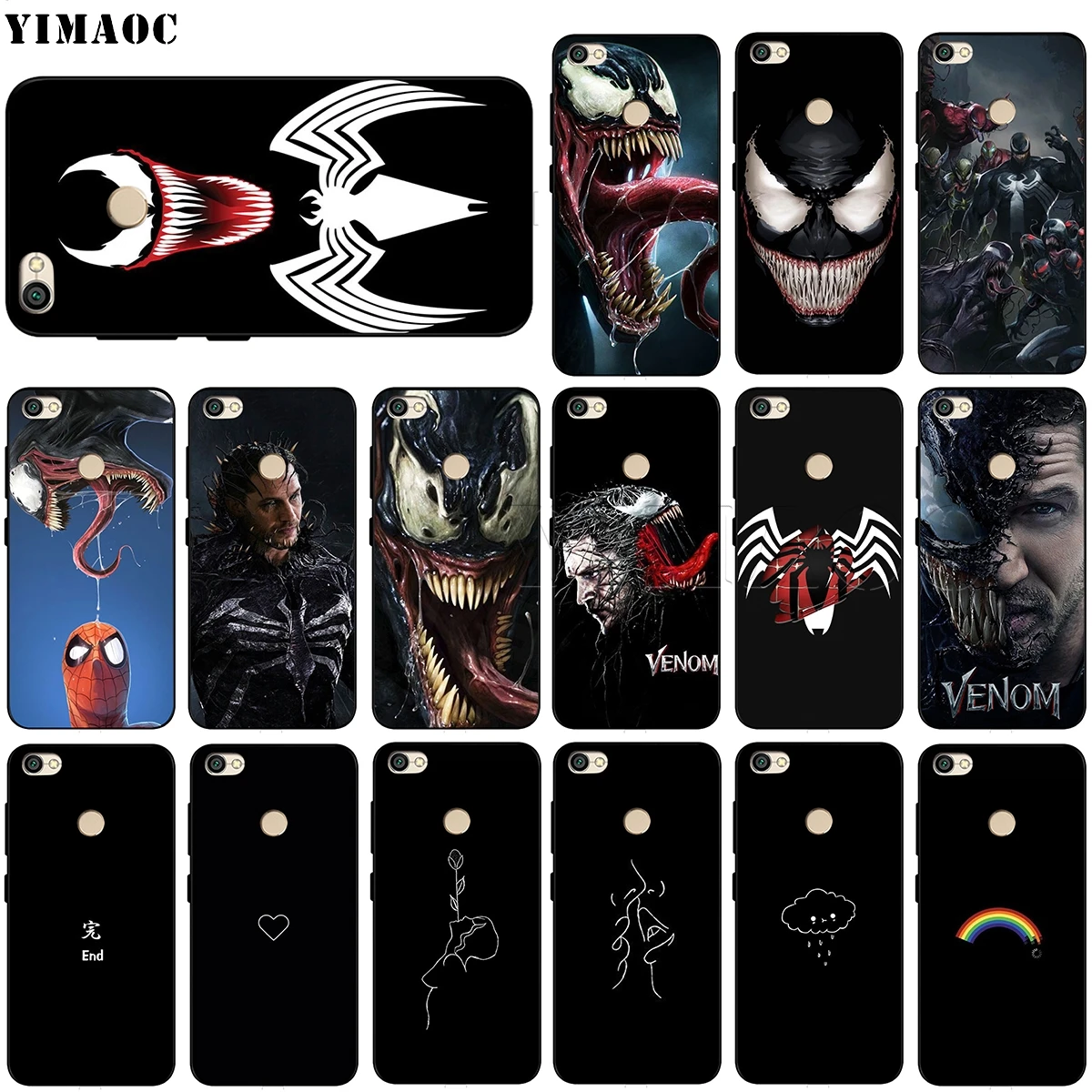

YIMAOC Venom Marvel Case for Xiaomi Redmi mi Note MAX 3 6a 7 6 8 9 go se mi6 mi8 a1 a2 Lite for pocophone f1