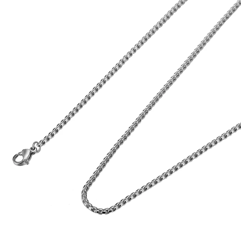

Pearl Square Stainless Steel Chain Necklace Silver Stone Necklaces For Men Women Jewelry DIY Accessories