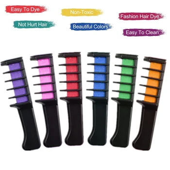 

6 Colors kappers benodigdheden coiffeur accessoire Mini Hair Chalk Sticks Hair Color Comb Hair Dye With Comb barber accessories