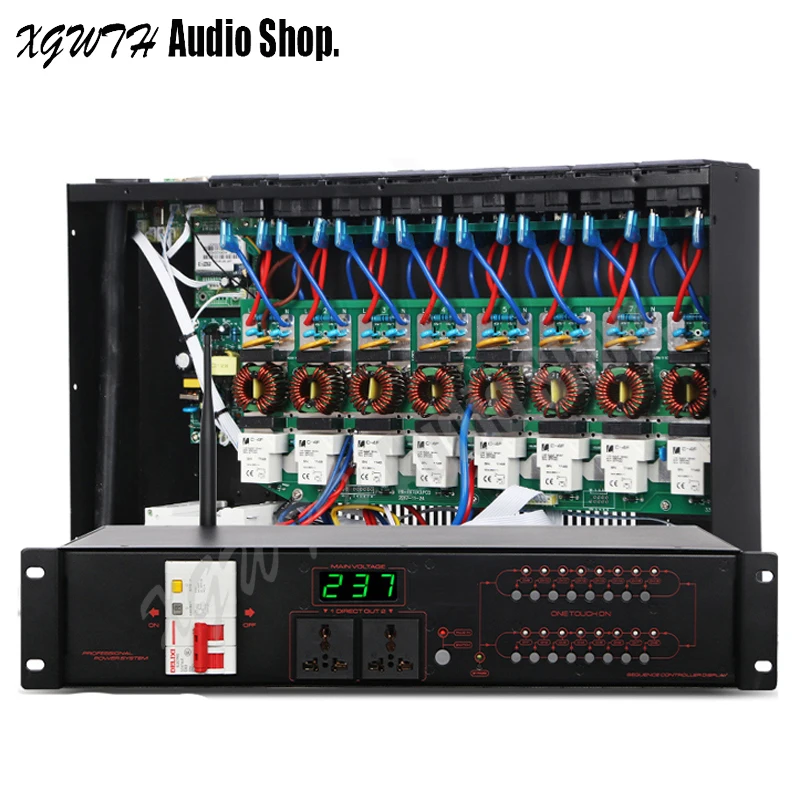 Pro Karaoke Audio Sound System DJ 16 Channel WIFI Filter Multi function Power Sequence Controller Supply